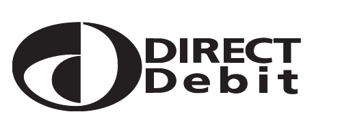 black Direct Debit logo on white background